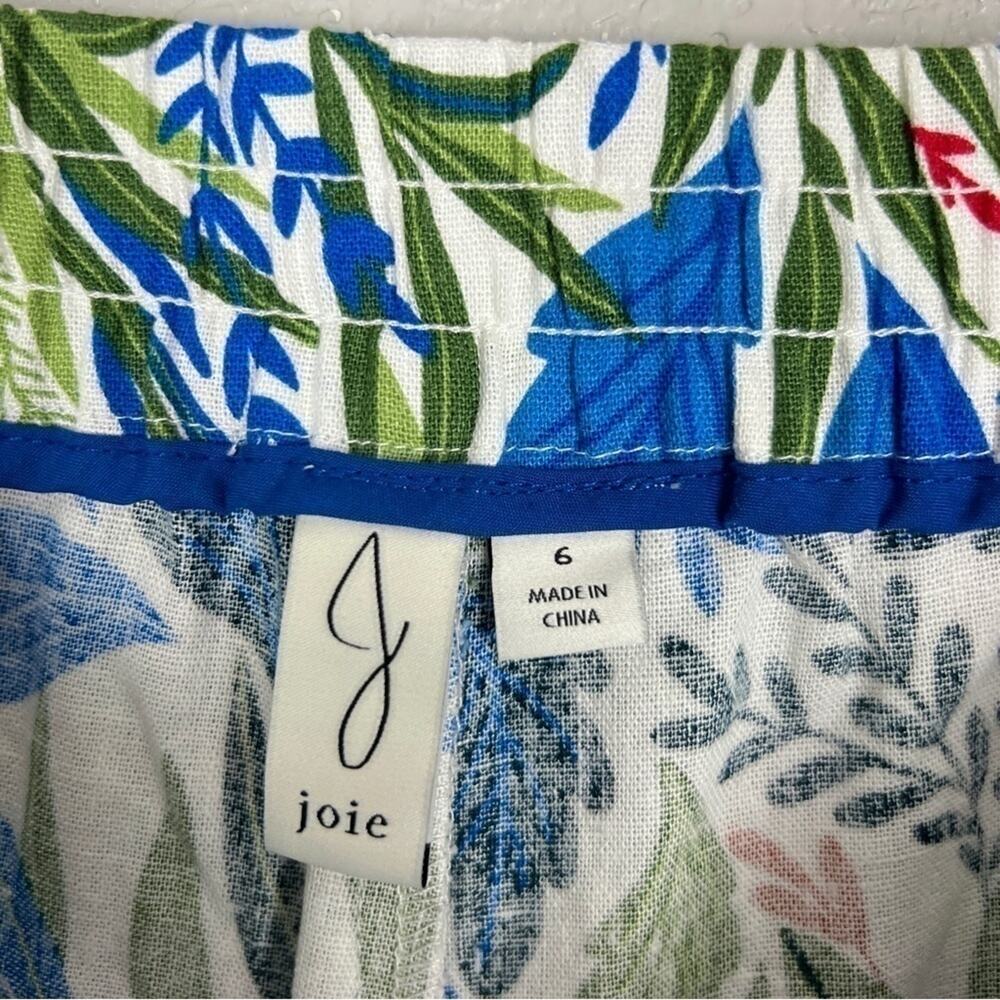 Joie NWOT Evelyn Linen Shorts Tropical Beaded 6 Travel High Waist Floral Summer - Picture 6 of 9